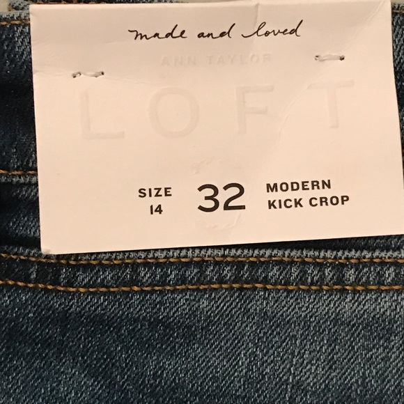 NWT Ann Taylor Loft Crop Jeans, Size 32/14 - Picture 2 of 4